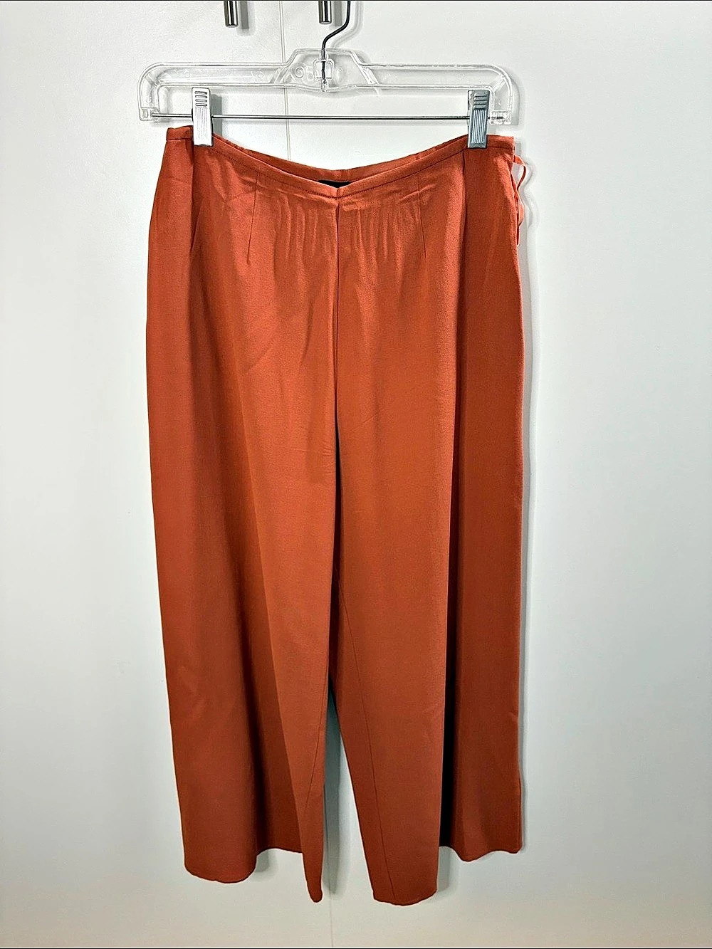 Eileen Fisher 100% Silk Wide Leg Pants in Sienna Petite Small